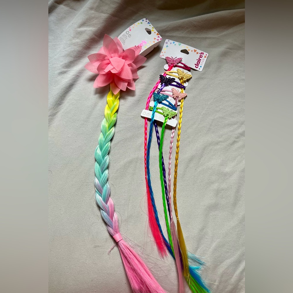 Claire’s multi-colored faux hair braids